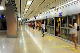Naklejka ludzie azjatycki metro