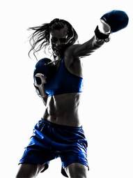 Naklejka kobieta kick-boxing bokser portret ludzie