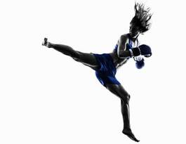 Naklejka kobieta sztuki walki boks kick-boxing sport