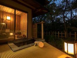 Naklejka japonia architektura noc ogród