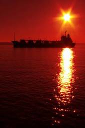 Naklejka statek olej morze