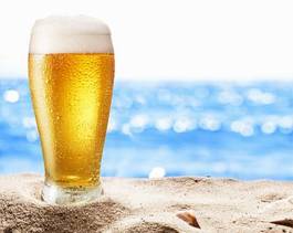 Naklejka napój plaża lato morze