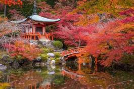 Naklejka japoński antyczny ogród pejzaż architektura