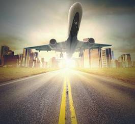 Fototapeta panorama widok lotnictwo słońce transport