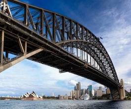 Naklejka australia most zatoka morze drapacz