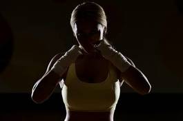 Naklejka sztuki walki kobieta sport boks