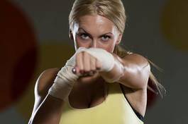 Naklejka boks sztuki walki kobieta sport