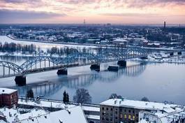 Obraz na płótnie miejski most europa łotwa