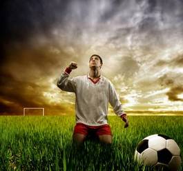 Obraz na płótnie piłka filiżanka chłopiec niebo