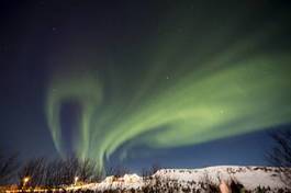 Plakat lód islandia niebo śnieg aurora