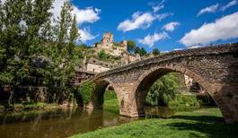 Fotoroleta most zamek wioska rycerz rzeki