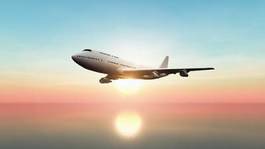 Obraz na płótnie airliner odrzutowiec samolot słońce