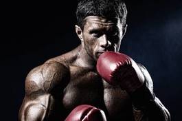 Naklejka mężczyzna bokser ludzie sport fitness