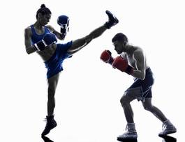 Obraz na płótnie ludzie para sztuki walki bokser