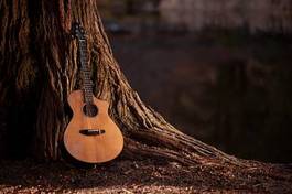 Plakat las wieś drzewa natura muzyka