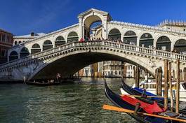 Plakat miłość gondola most miejski włochy