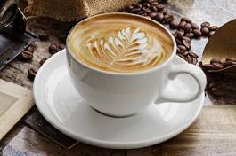 Naklejka cappucino mleko kawiarnia kawa