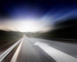 Fotoroleta perspektywa transport droga słońce