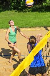 Obraz na płótnie siatkówka plażowa piłka słońce sportowy