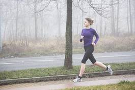 Naklejka ruch kobieta wellnes jogging lekkoatletka