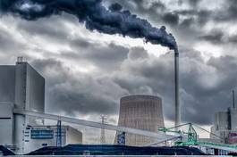 Naklejka przemysł taśmociąg emisji ekologia