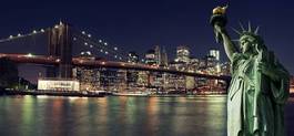 Obraz na płótnie most niebo brooklyn statua