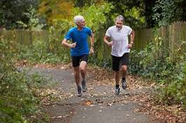 Naklejka jogging zdrowie fitness mężczyzna wieś
