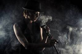 Fotoroleta kobieta vintage dziewczynka jazz