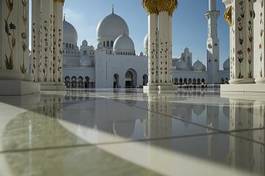Obraz na płótnie błękitne niebo meczet drapacz miejski perspektywa
