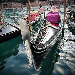 Plakat włochy gondola venezia kanał 