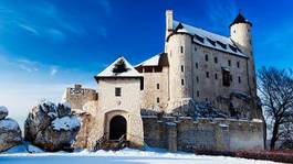 Fototapeta zamek śnieg słońce prawo zimą