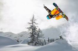 Fototapeta niebo sport snowboard słońce