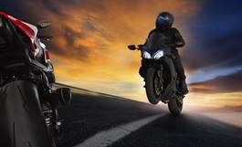 Fotoroleta droga ruch ludzie motocykl wyścig