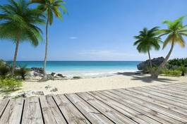 Naklejka pejzaż natura karaiby plaża