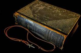 Naklejka antyczny kościół stary książka religia