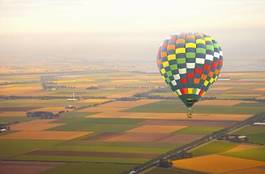 Fotoroleta pole widok lato sterowiec balon