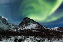 Naklejka norwegia góra księżyc gwiazda islandia