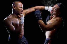 Plakat lekkoatletka kick-boxing bokser boks ludzie