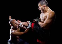 Naklejka kick-boxing ludzie sztuki walki