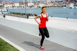 Fotoroleta jogging morze fitness ruch
