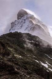 Naklejka szczyt natura matterhorn śnieg pejzaż