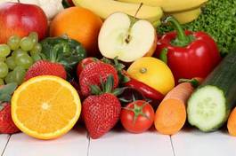Naklejka warzywo owoc jedzenie pomidor organiczny