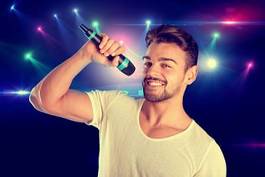 Fotoroleta mikrofon karaoke dyskoteka ludzie mężczyzna