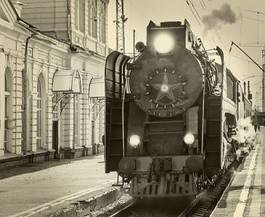 Fototapeta muzeum vintage lokomotywa retro