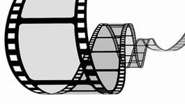 Naklejka 3d kaseta filmowa film na białym tle czarno-biały