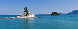 Obraz na płótnie wyspa wybrzeże klasztor grecja