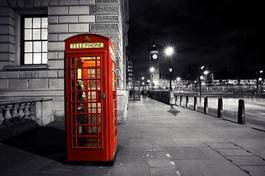 Fotoroleta budka telefoniczna noc bigben europa londyn