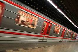 Naklejka praga ludzie metro ruch transport