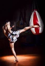Plakat sztuki walki ludzie rosja kick-boxing