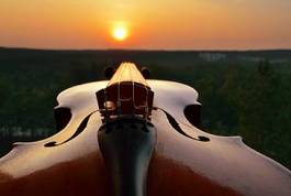 Obraz na płótnie muzyka niebo stary skrzypce słońce